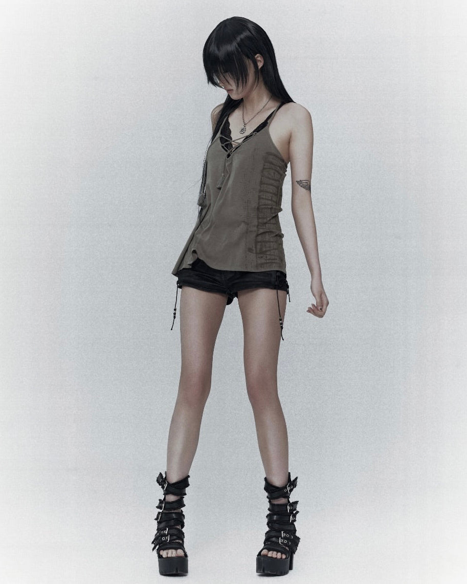 【bonienkiye】X-Strap Slip Tank