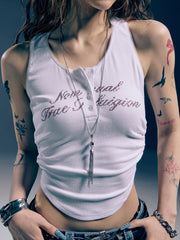 【NOMANUAL×TRUE RELIGION】NO RELIGION SHIRRING SLEEVELESS TEE