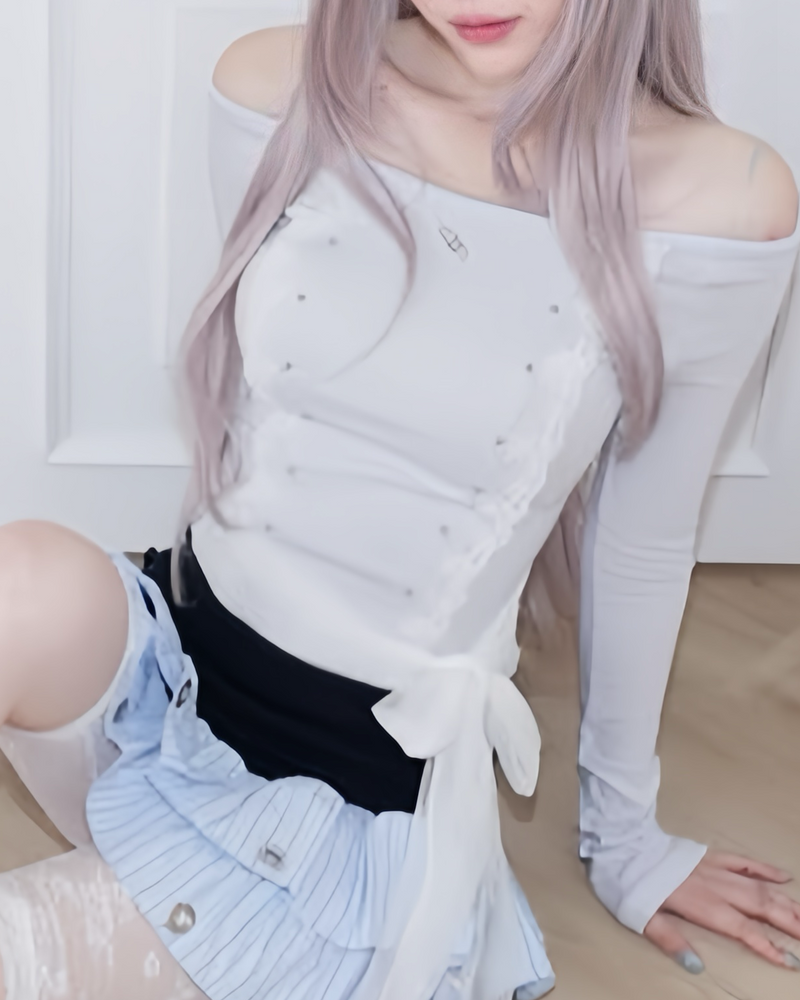 【CHERRYQUIRI】cloud lace off shoulder top