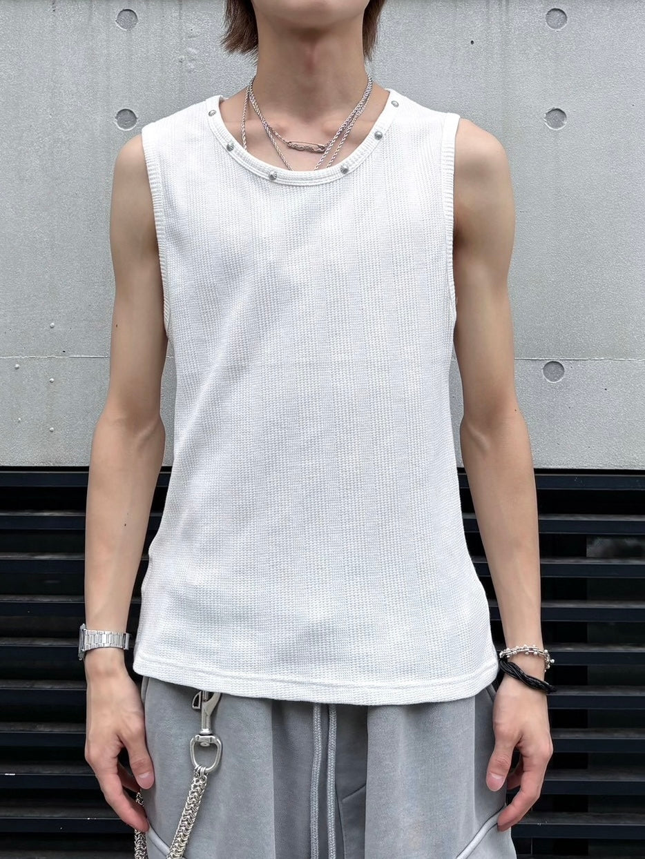 受注制【nmtc+】Studded Rib Tank Top (3color)