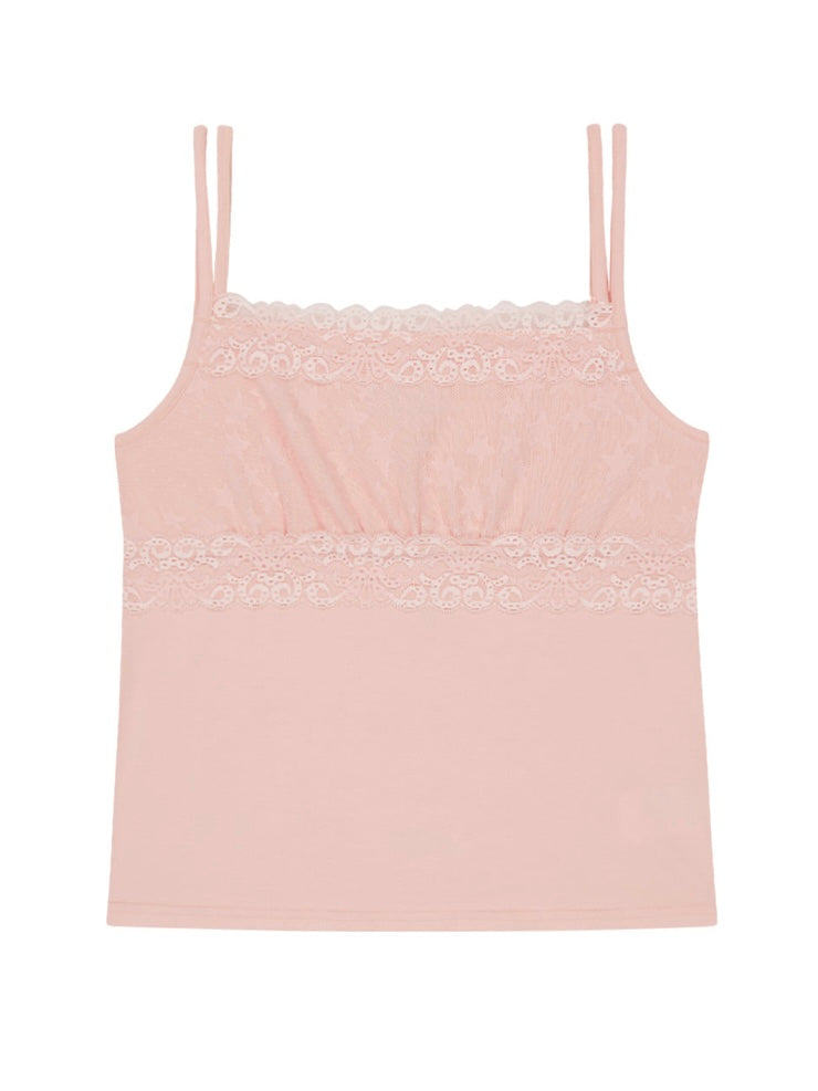 【OJOS】Double Strap Lace Sleevless