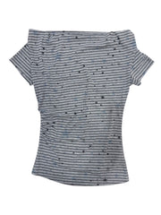 6/19 20:00発売 受注制【nmtc+】Holly Star Stripe Drape Tee (2color)