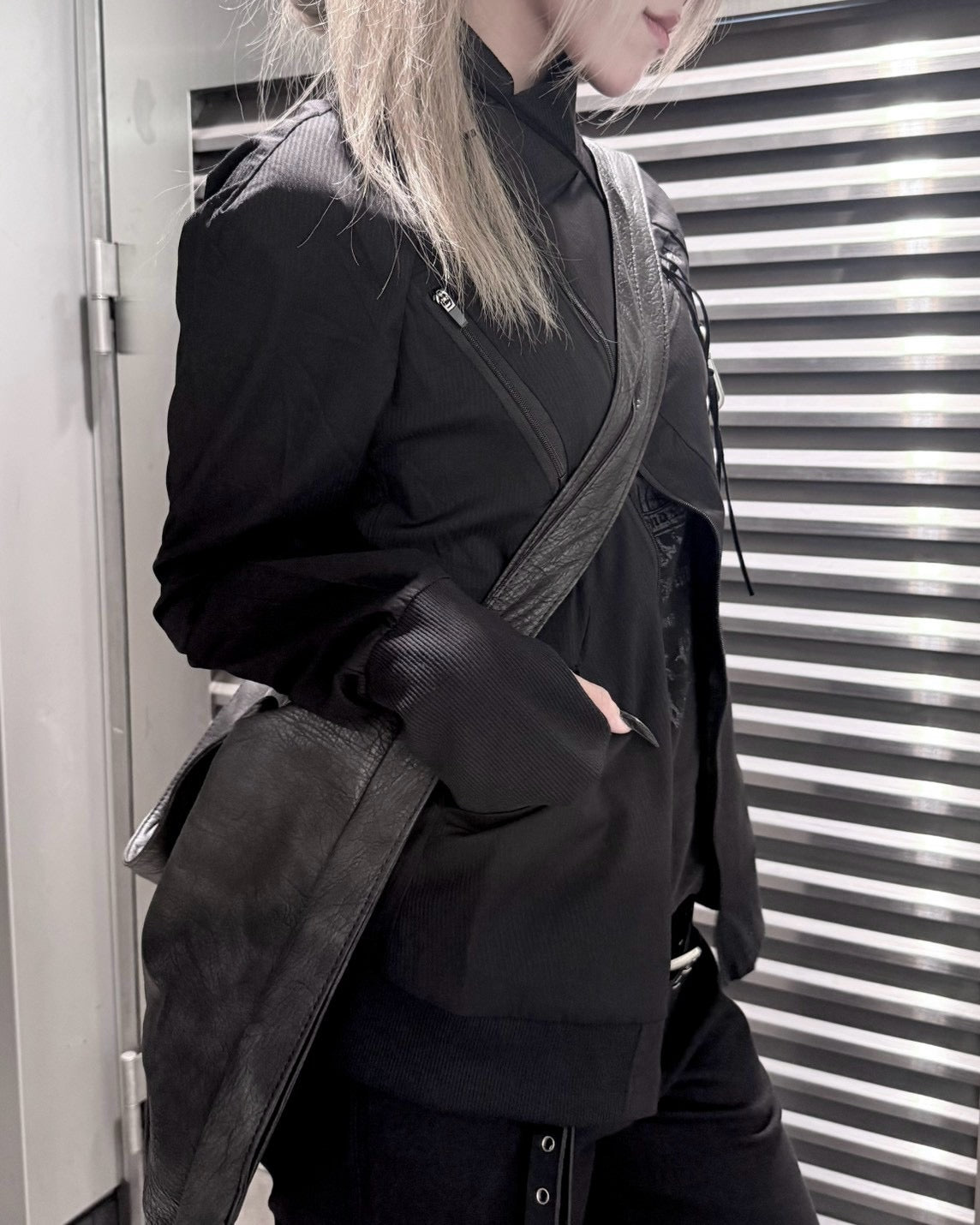 受注制【nmtc+】Asymmetric pocket zip-up Slim Jacket