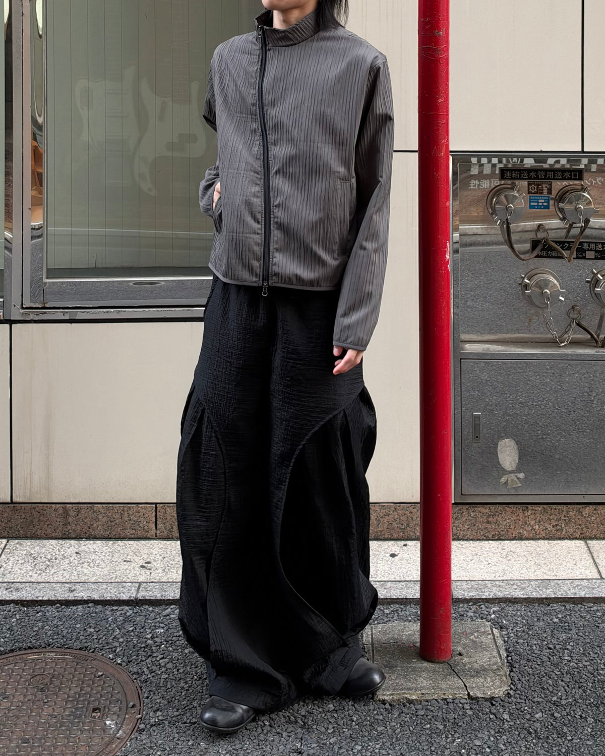 受注制【youll】pleated asymmetry jacket (3color)
