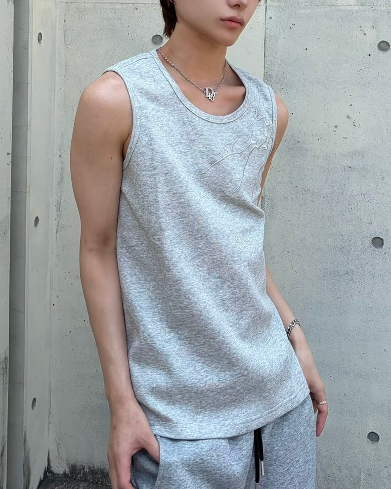 国際配送【Never mind the XU】tribal embroidered tank top (3color)