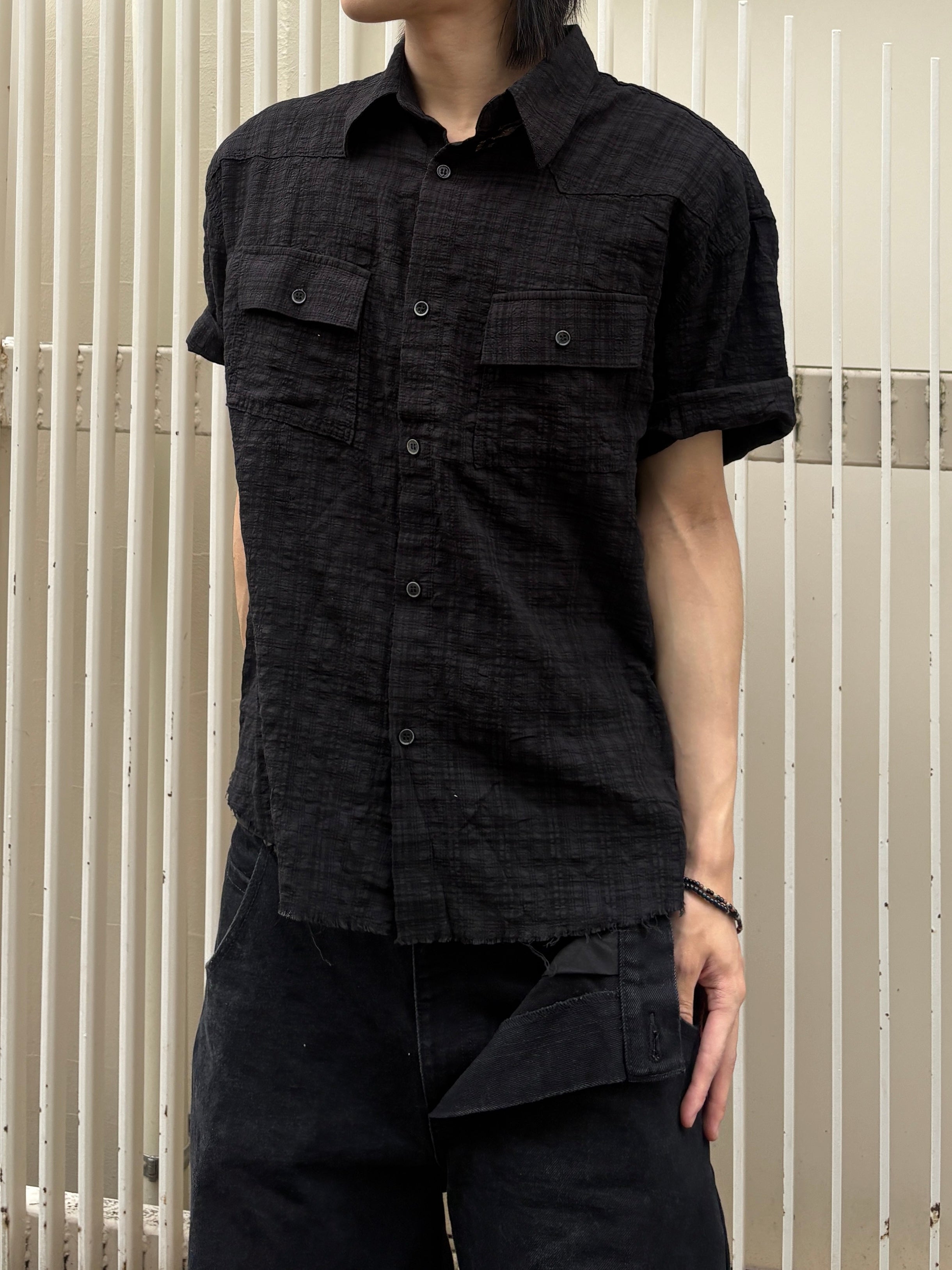 受注制【youll】Cut off half sleeve check shirt (3color)