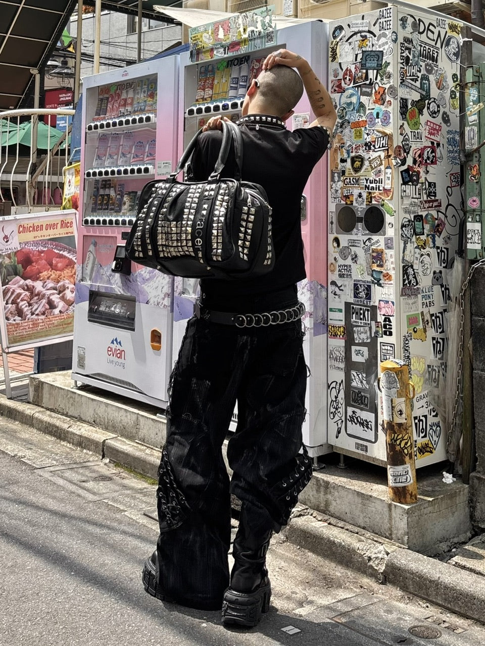国際配送【Never mind the XU】Patchwork Wide Leg pants