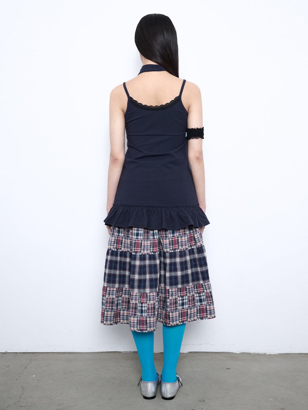 6/8 21:00発売【TUOMIO】2-WAY PATCHWORK SKIRT
