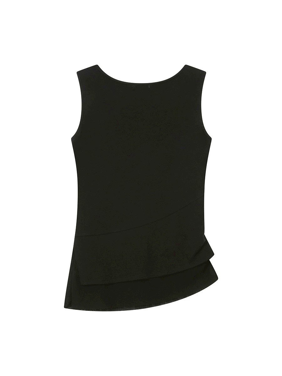 【Miseki seoul】Unbalanced sheer layered sleeveless