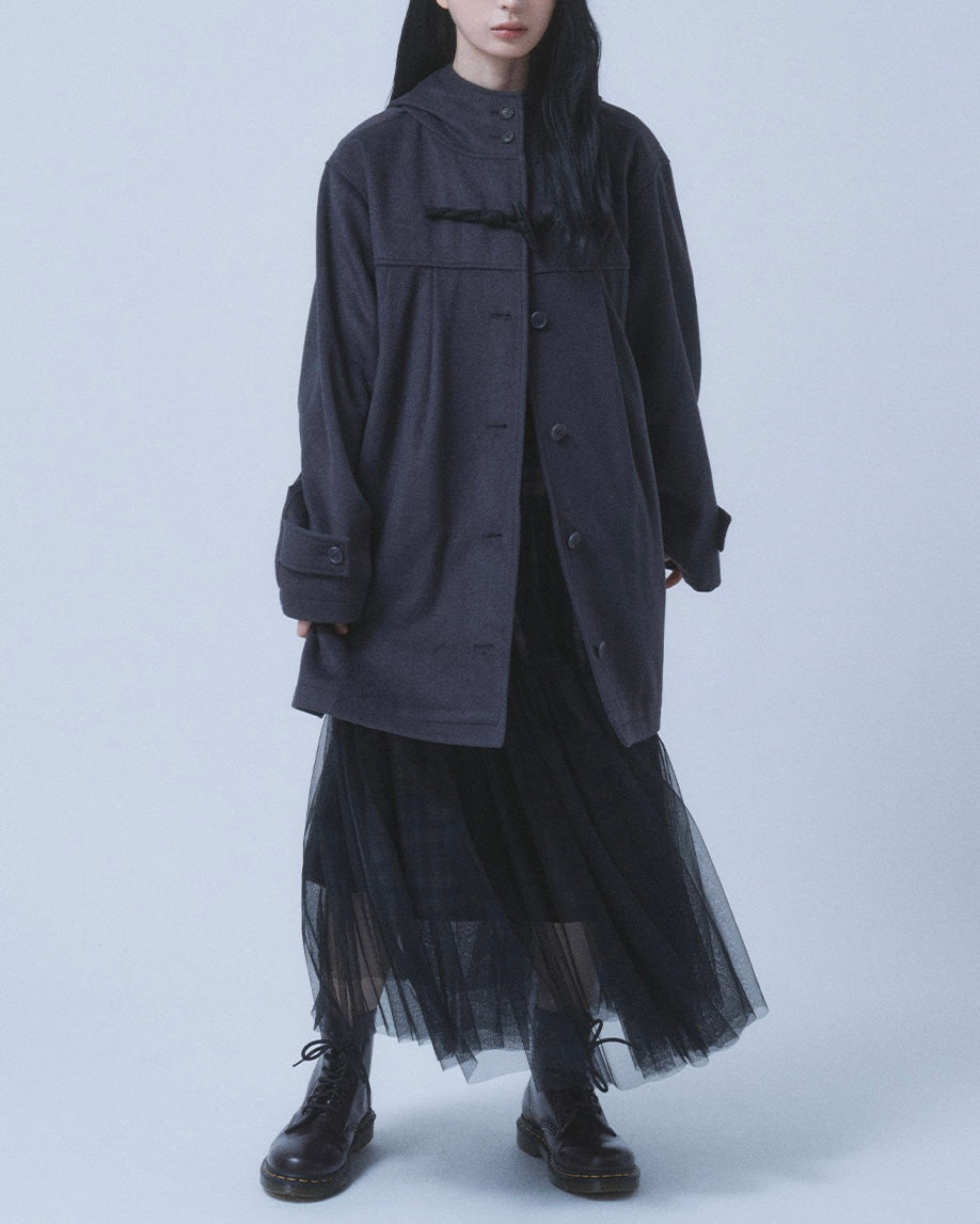 【TUOMIO】PLEATED TOGGLE WOOL COAT