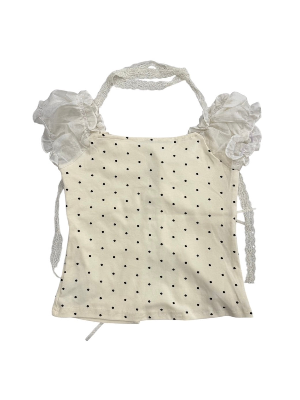【nmtc+】Dot Lace Ribbon Blouse (2color)
