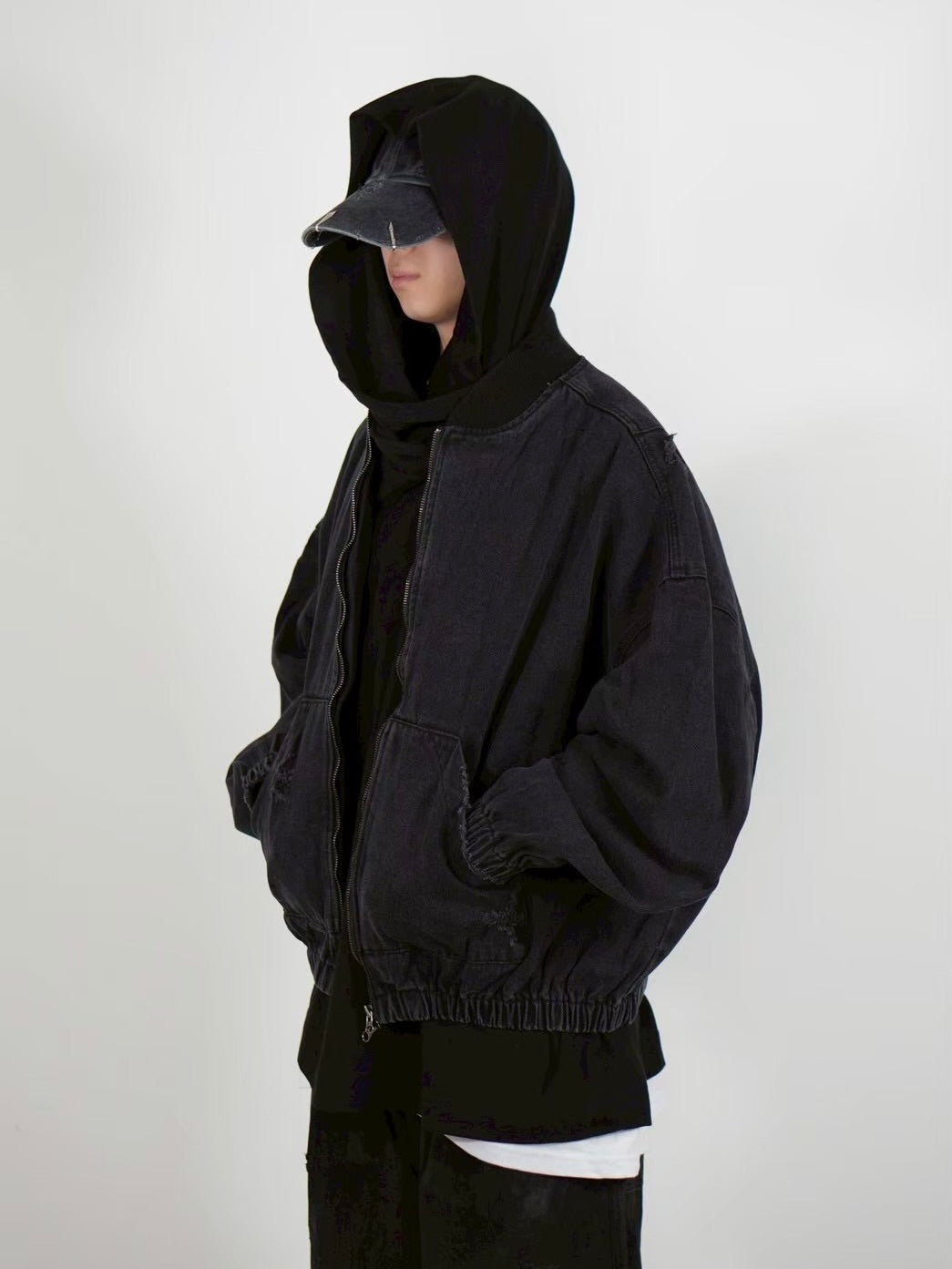 【Chikashitsu +】denim flight bomber jacket (2color)