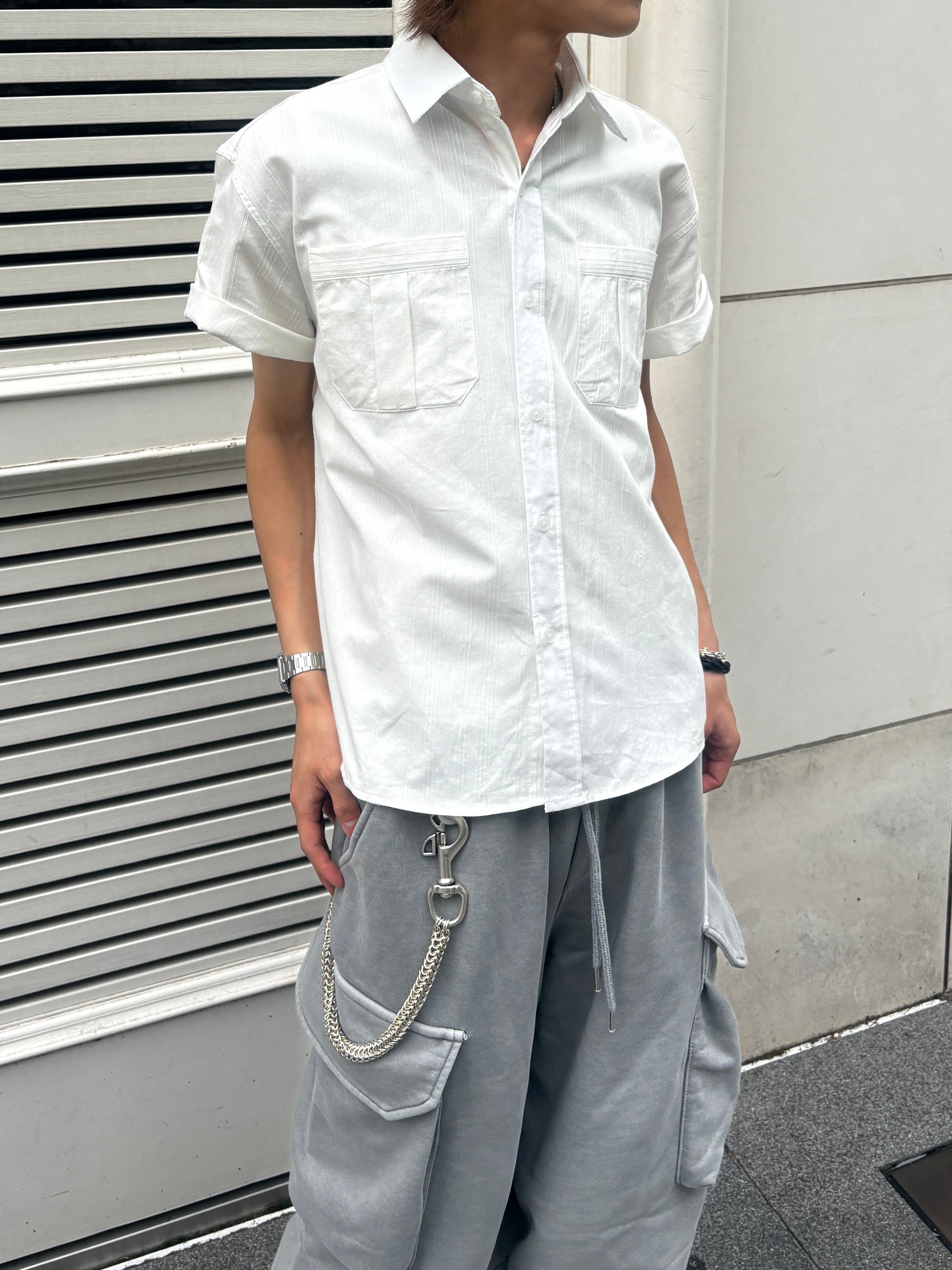 受注制【youll】jacquard cropped shirt (2color)