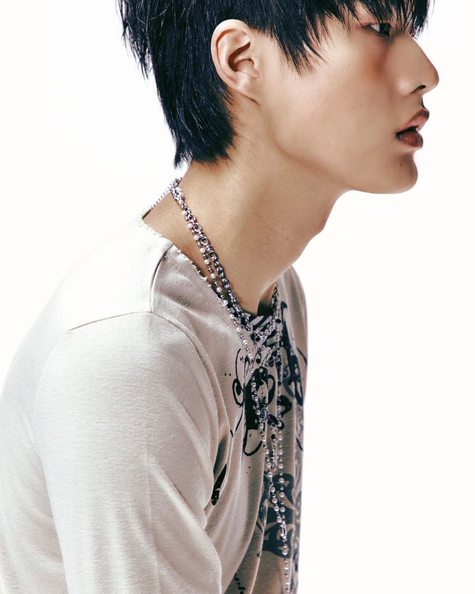 【LECYTO】Xenon Cross Stripe T-Shirt