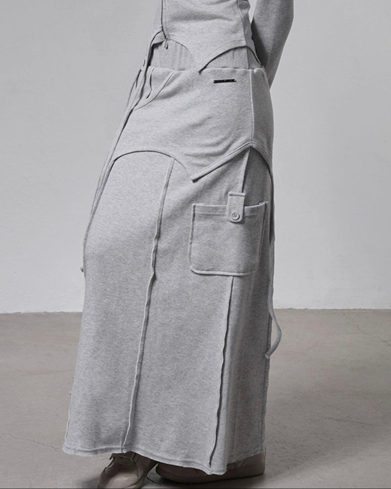【FANCY CLUB】OVERLAY MAXI SKIRT