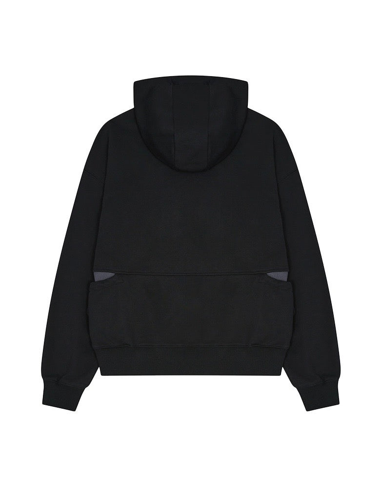 【TUOMIO】SHIRRING WAFFLE HOOD ZIP-UP