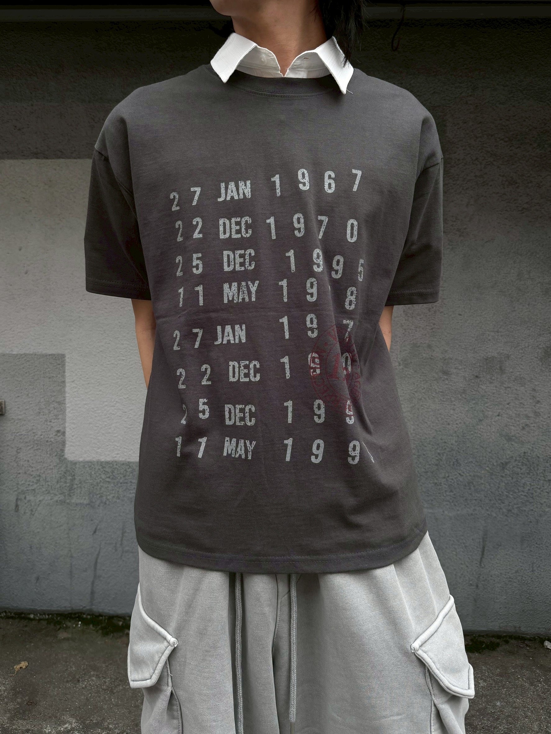 受注制【nmtc+】Washed Semi Crop Lettering Tee (3color)
