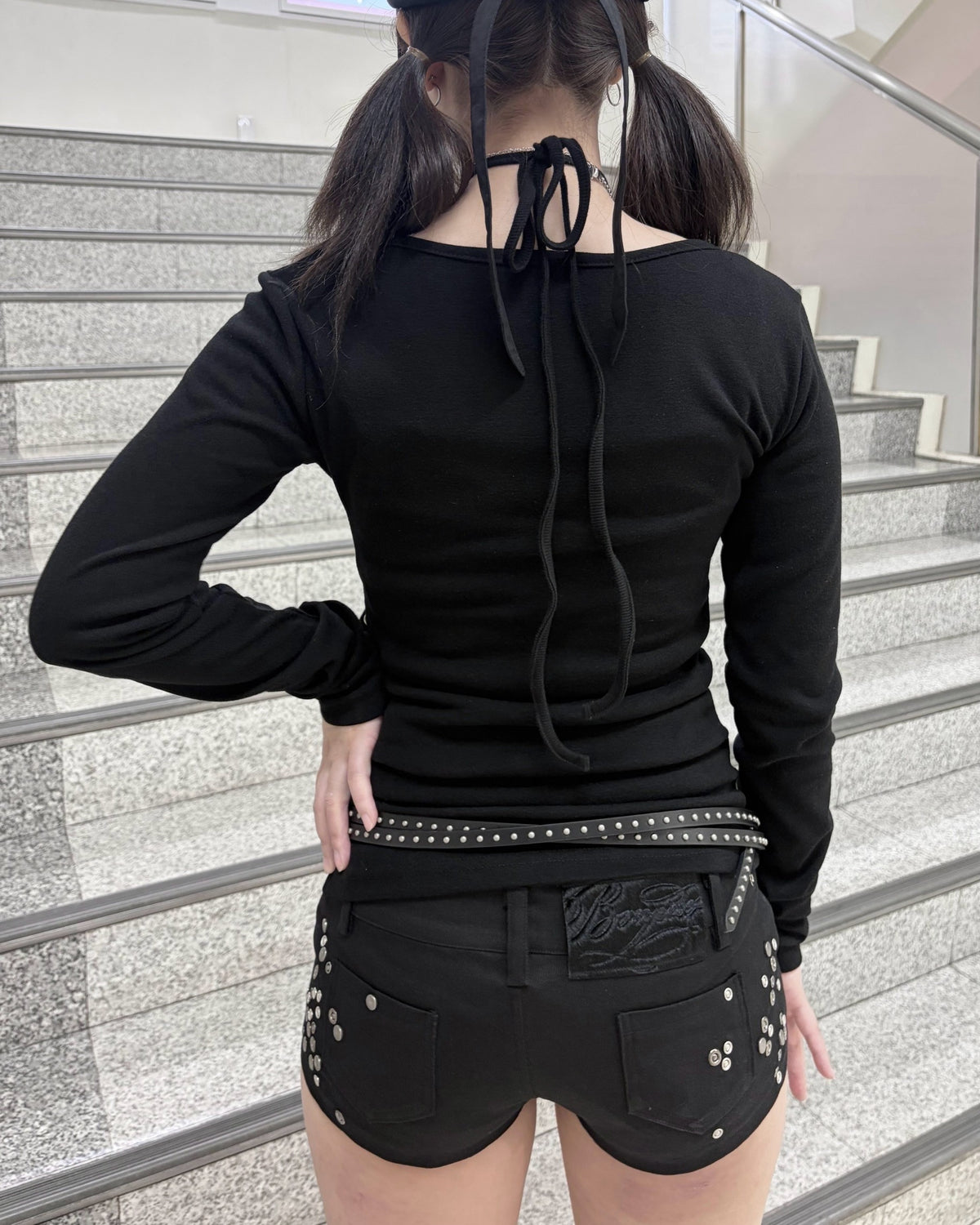 受注制【nmtc+】Belt Wrap Long Sleeve Top (2color)