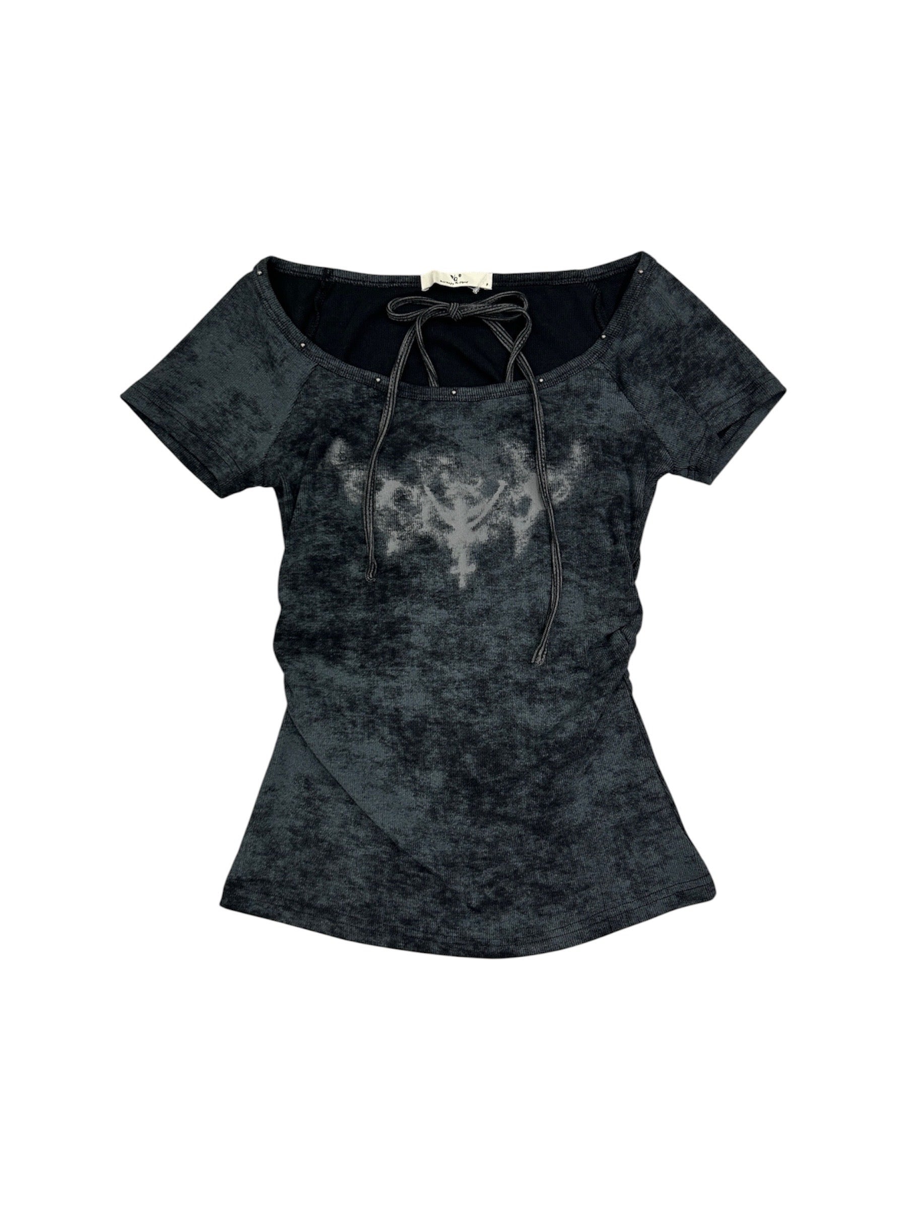 受注制【nmtc+】Ink Layered Halter Neck Tee (3color)