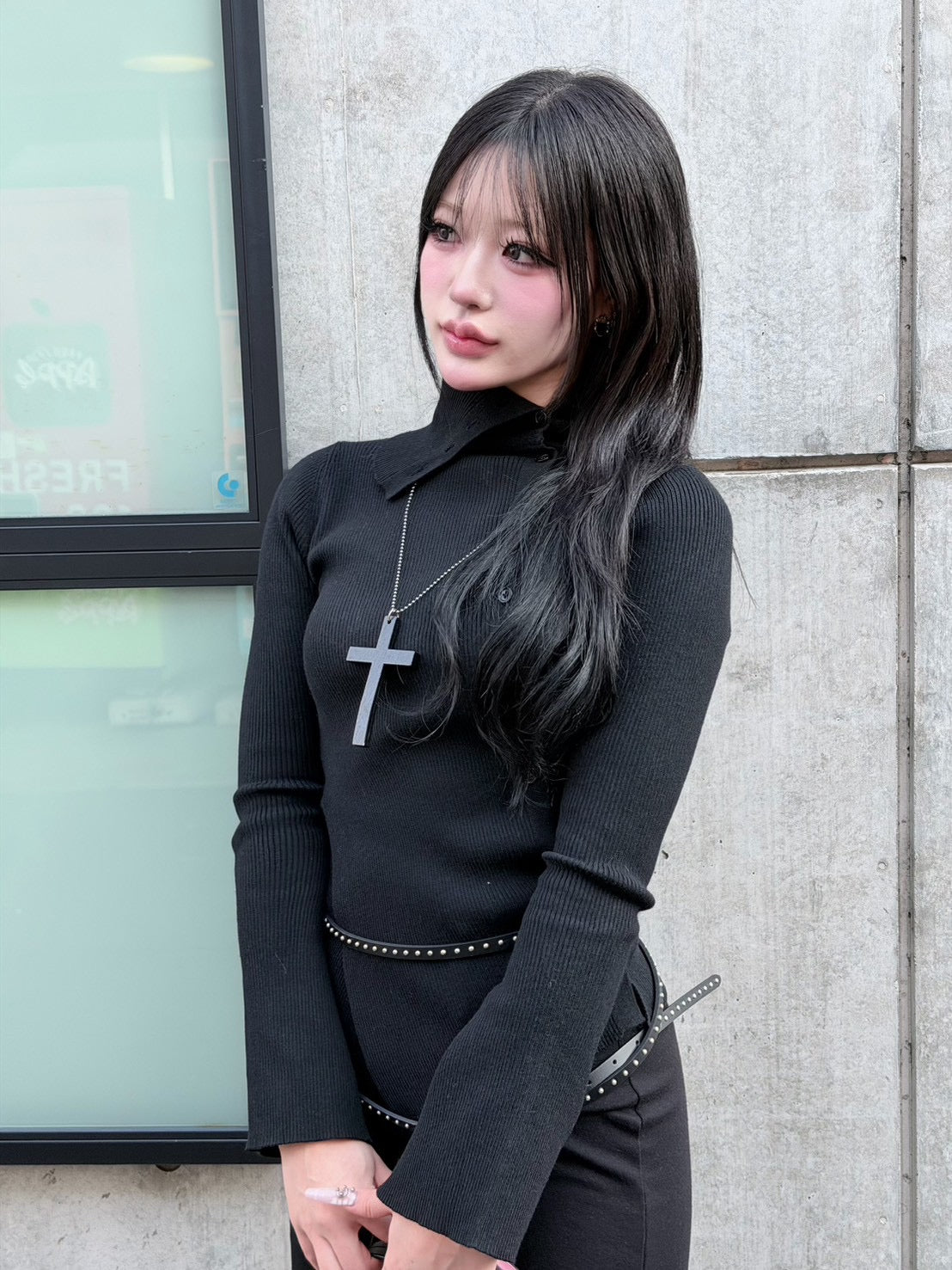 3/1 20:00発売 受注制【nmtc +】diagonal button knit / 【エヌエムティーシープラス】ダイアゴナルボタンニット (2color)