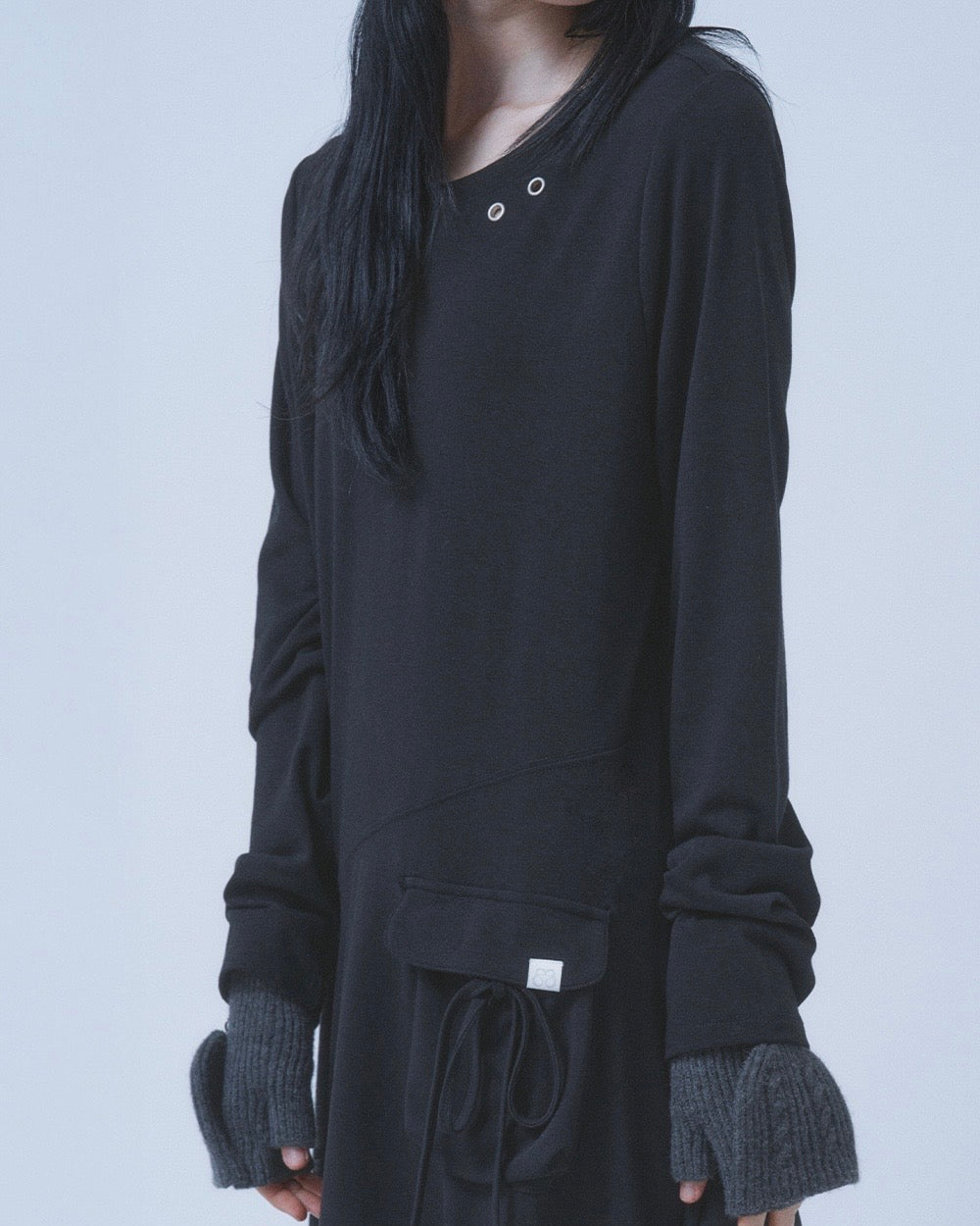 【TUOMIO】BOAT NECK JERSEY DRESS