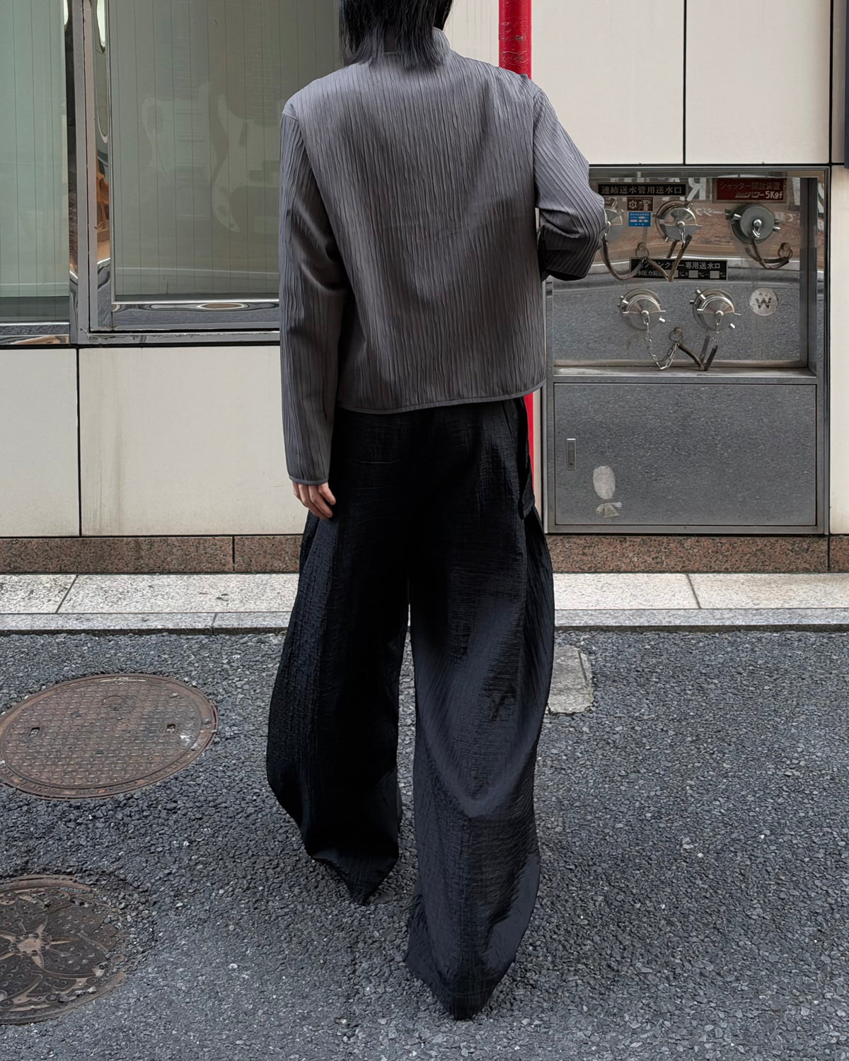 受注制【youll】pleated asymmetry jacket (3color)