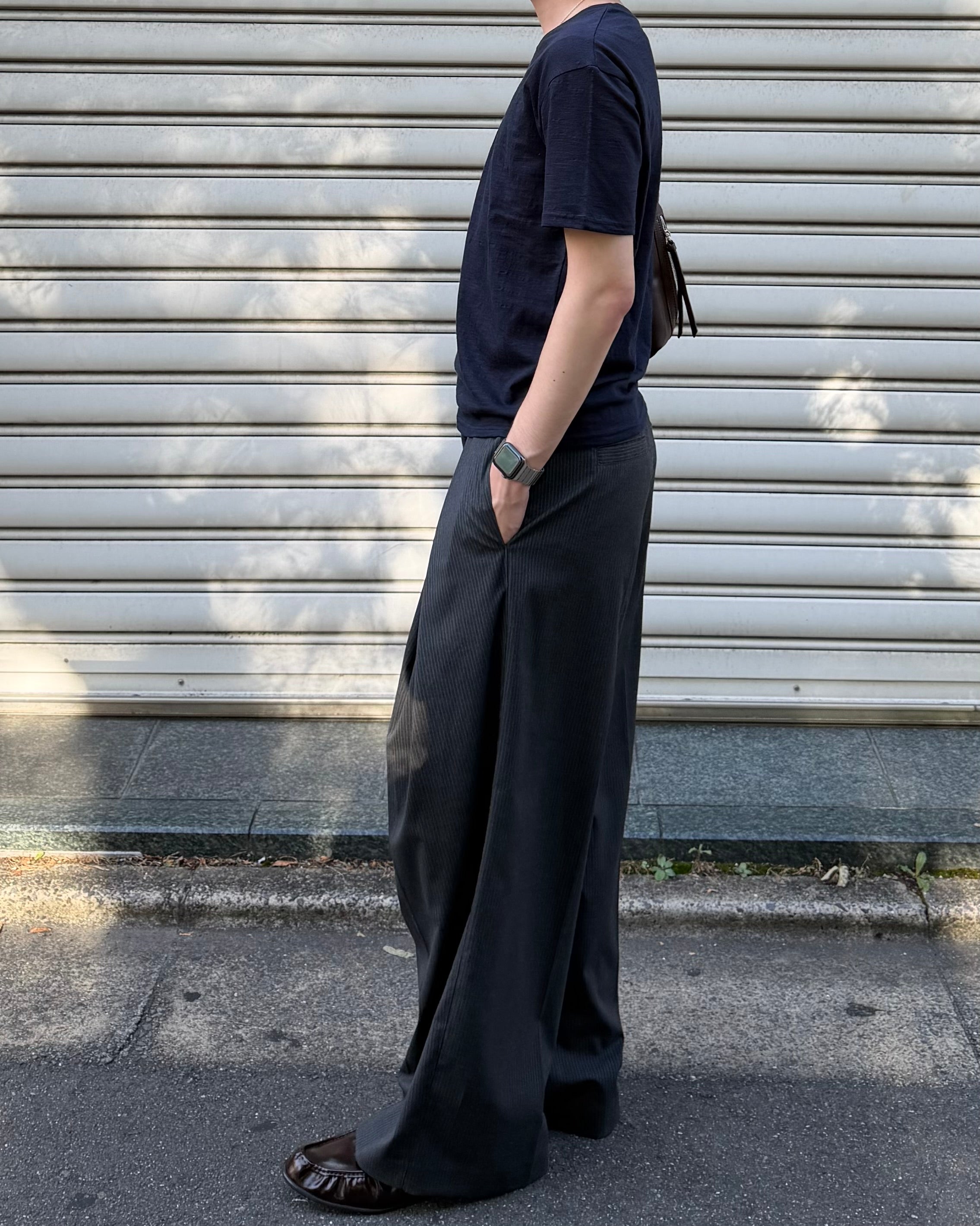 東京店WEB限定受注制【Chikashitsu +】slub v-neck tee (3color)