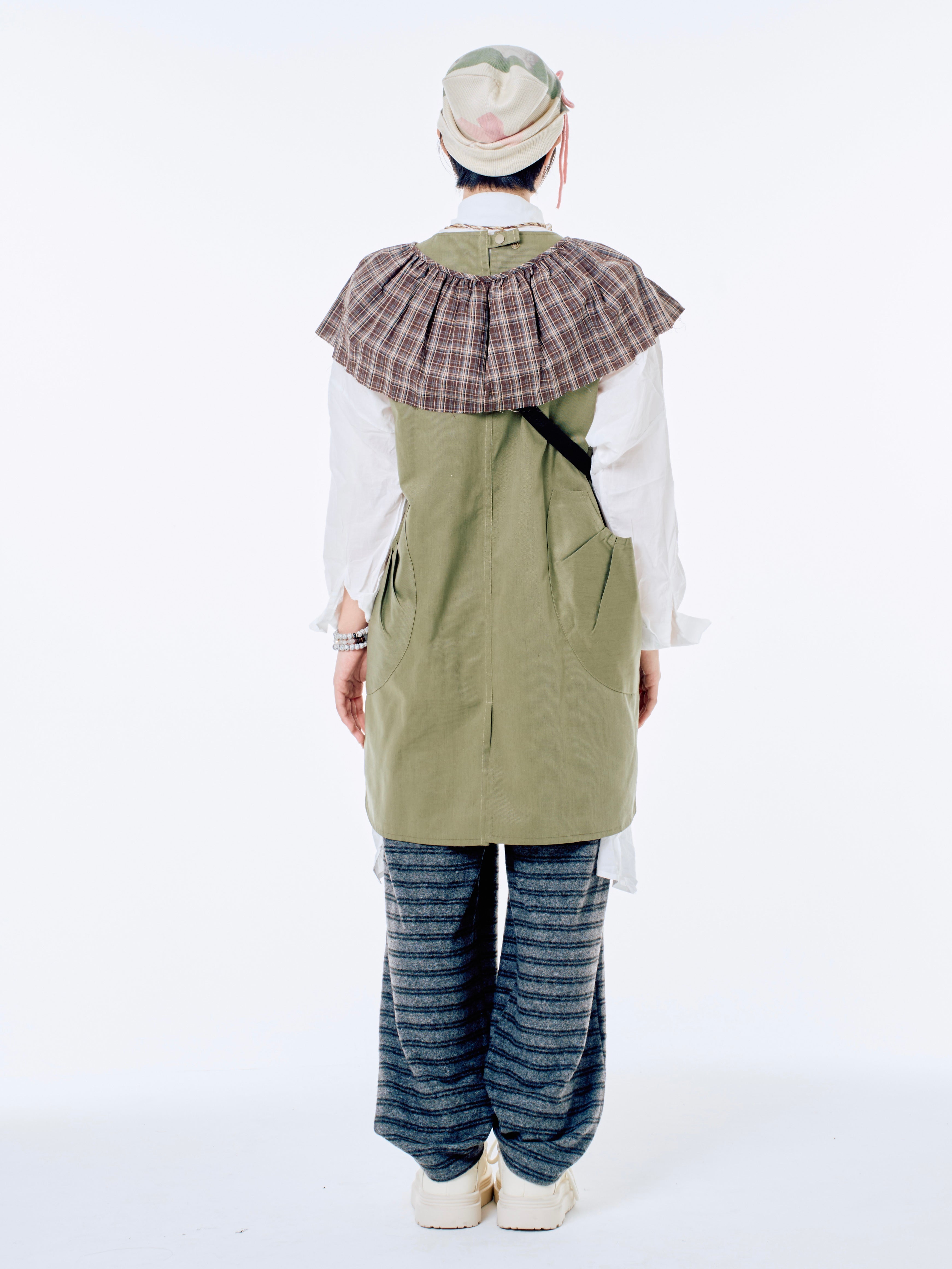 国際配送【Nerd out XU】big button jumper drsess (2color) / 【ナードアウトエックスユー】ビッグボタンジャンパードレス