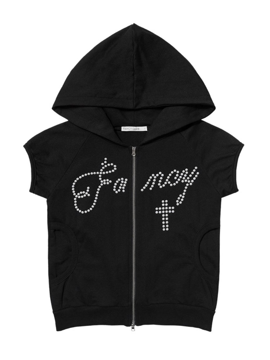 【FANCY CLUB】HOTFIX PUFF SLEEVE HOOD ZIP-UP