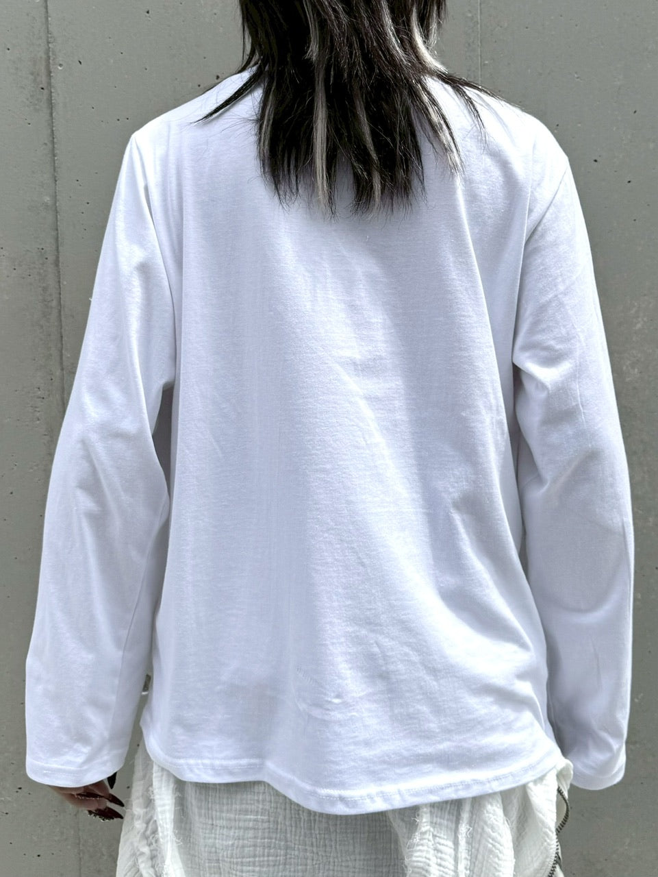 受注制【Never mind the XU】cross print long sleeve (2color)