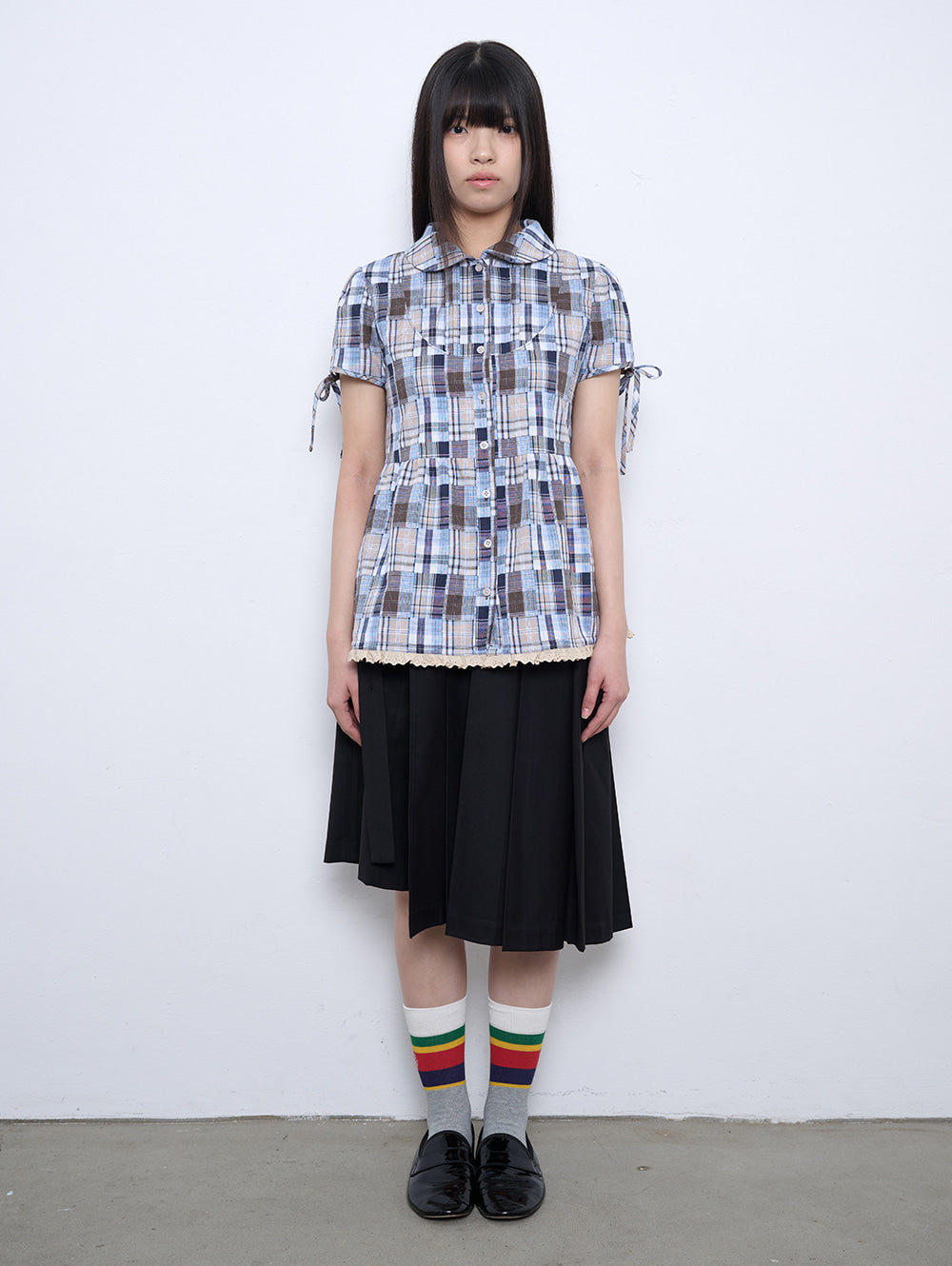 【TUOMIO】PUFF SLEEVES RIBBON BLOUSE