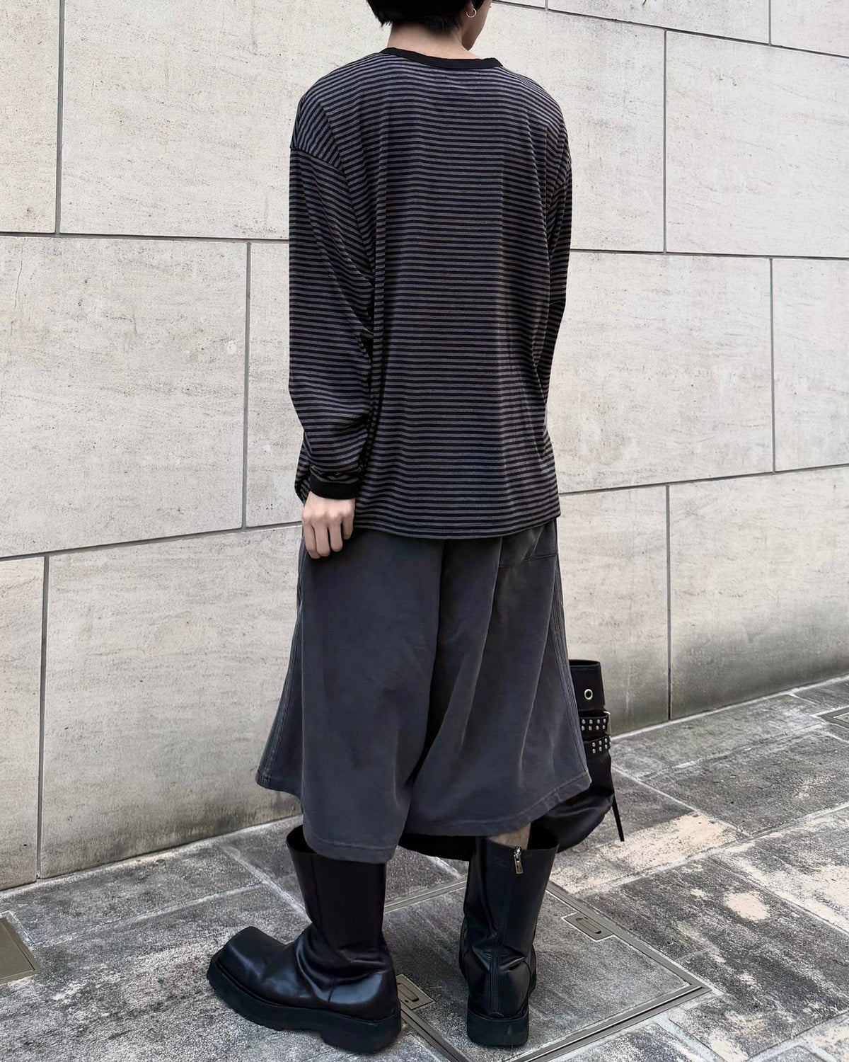 受注制【nmtc+】Striped Henley Long Sleeve