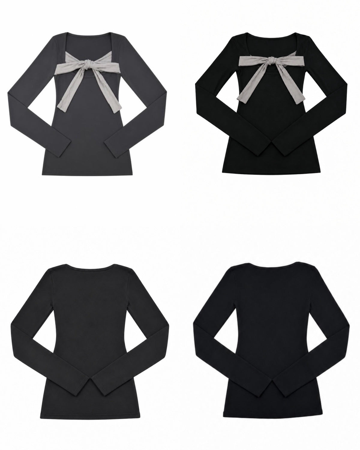 受注制【nmtc+】Ribbon Layered Long Sleeve Top (2color)