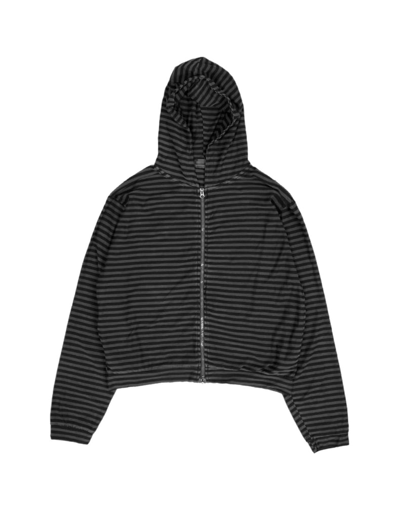 受注制【Chikashitsu +】pigment border zip hoodie (2color)