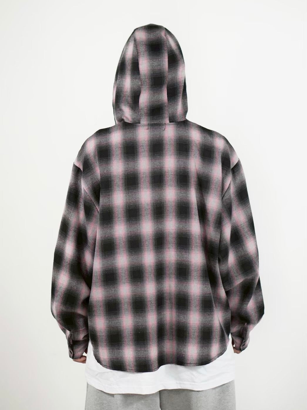 受注制【Chikashitsu +】tartan check hooded shirt (3color)