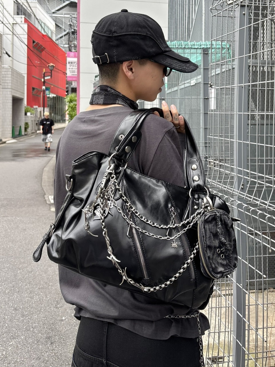受注制【Never mind the XU】2way faux leather bag (4color)