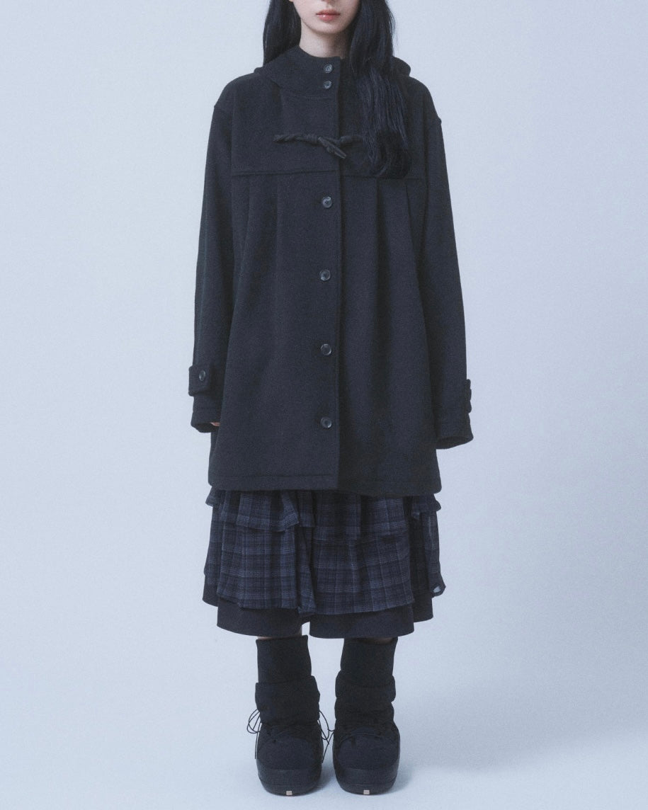 【TUOMIO】PLEATED TOGGLE WOOL COAT