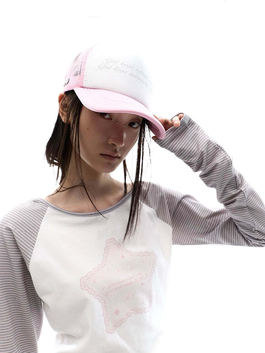 【OJOS】Stripe Raglan Long Sleeve