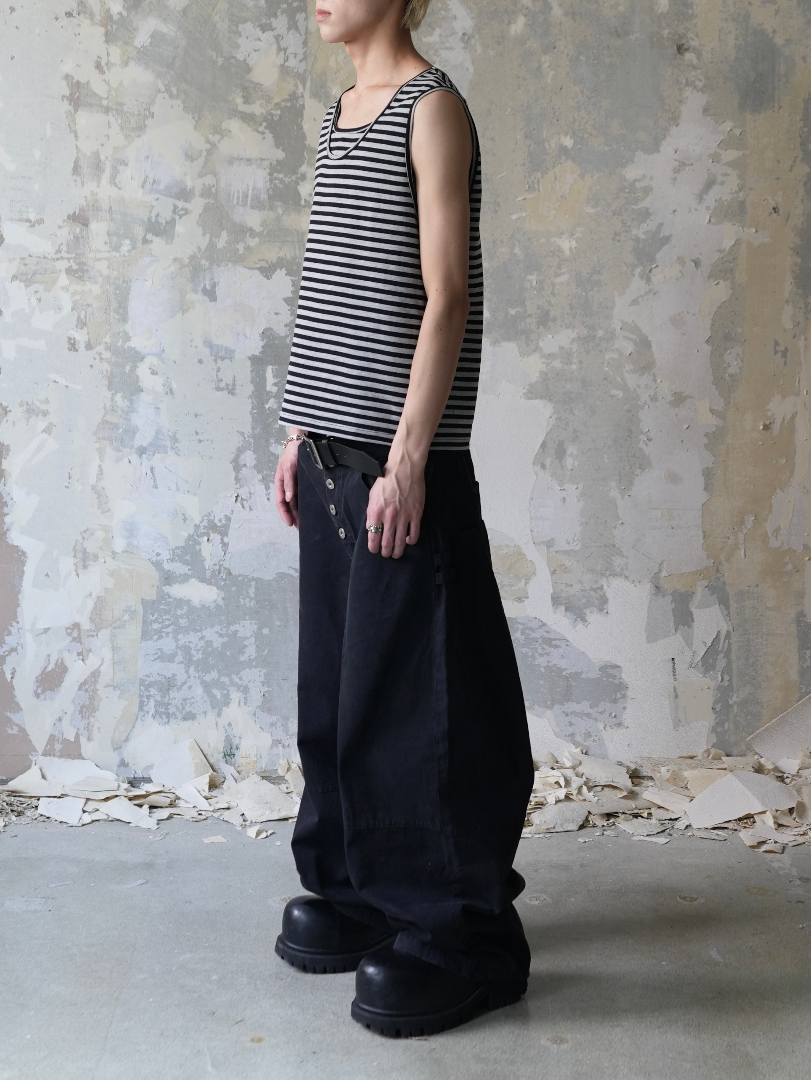 【Lee fi Ne】Layered Stripe Tank
