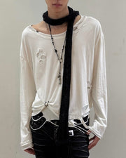 【LECYTO】Laddered Knit Fringe Muffler