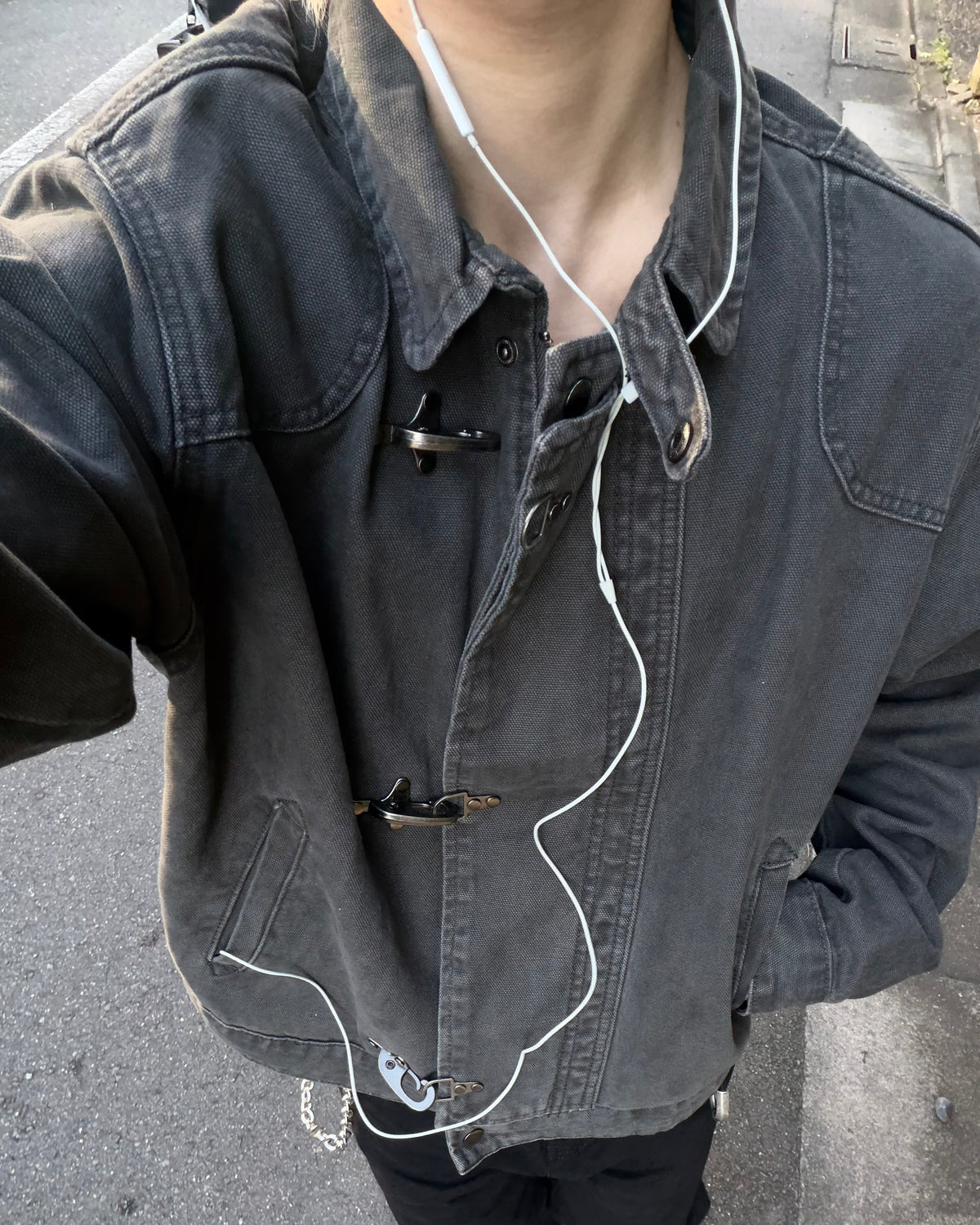 大阪店WEB限定受注制【Chikashitsu +】design hook cropped jacket (3color)