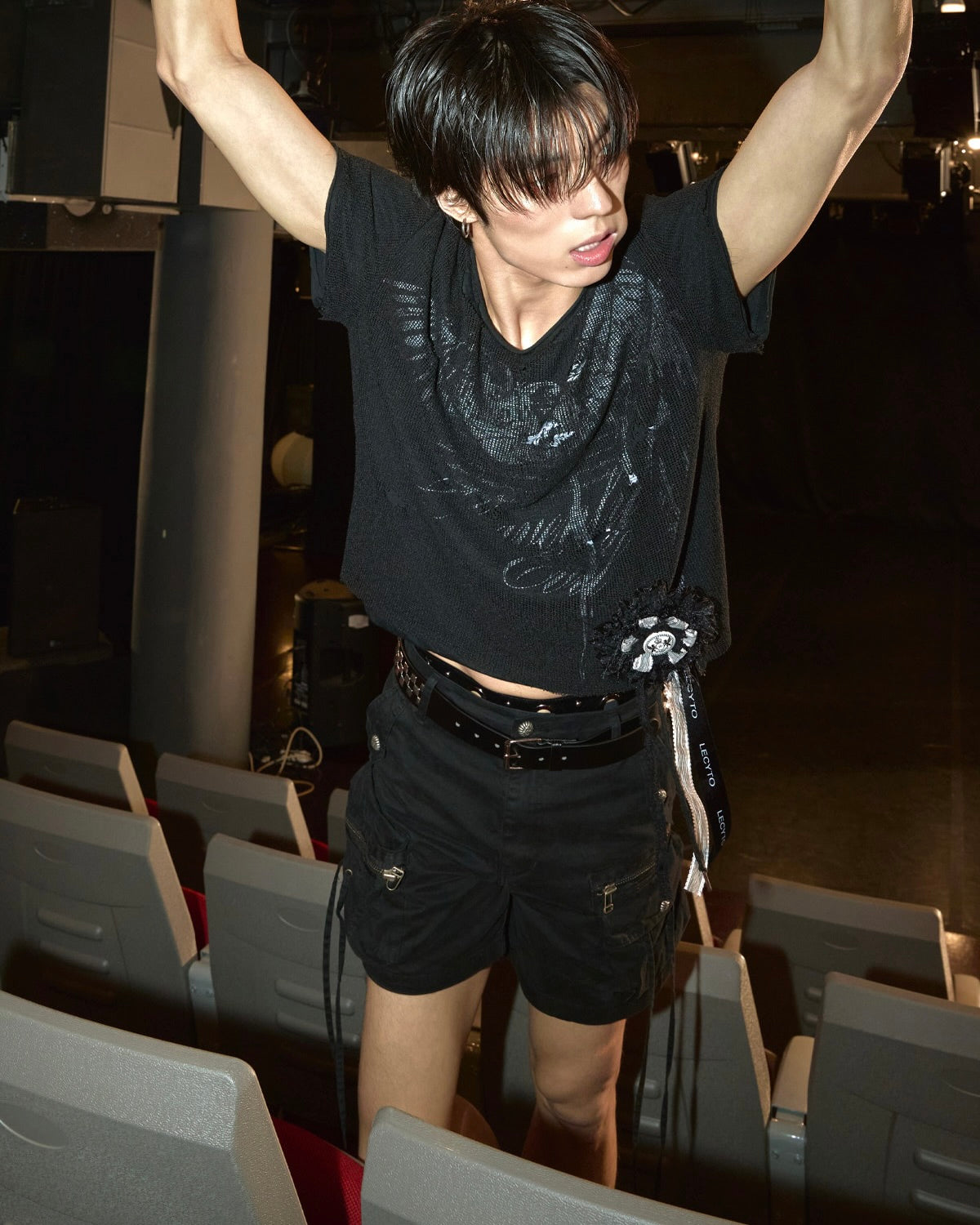【LECYTO】Veil Mesh Layered T-Shirt