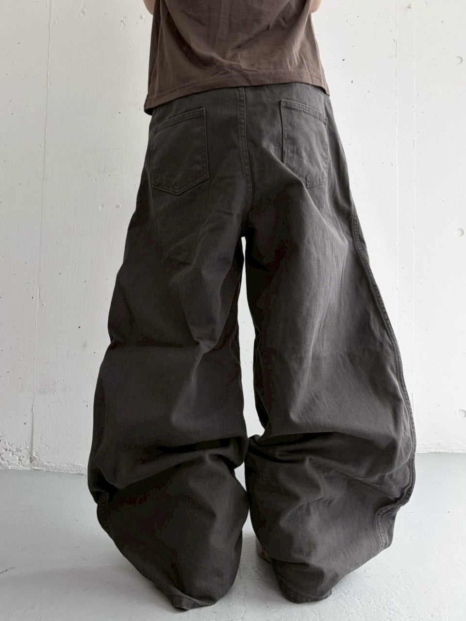 受注制【LUV CODE】curved denim pants (2color)