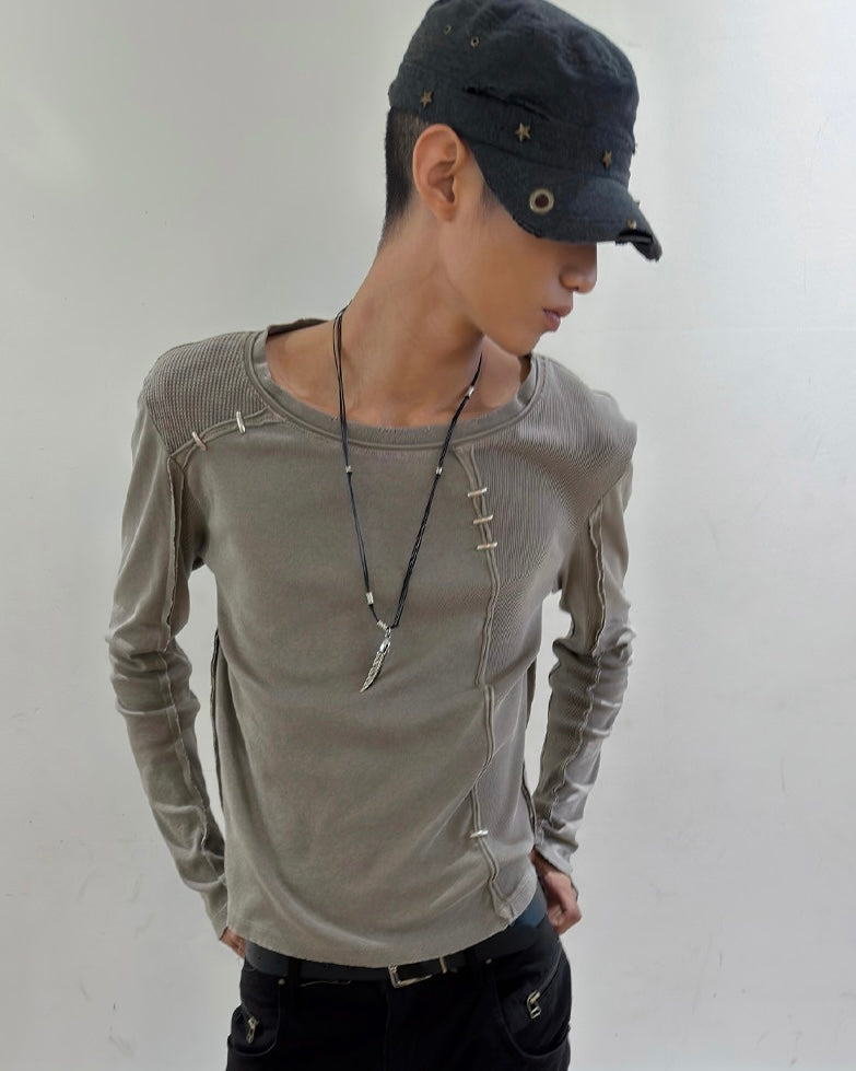 【LECYTO】Eyelet Distressed Patrol Cap