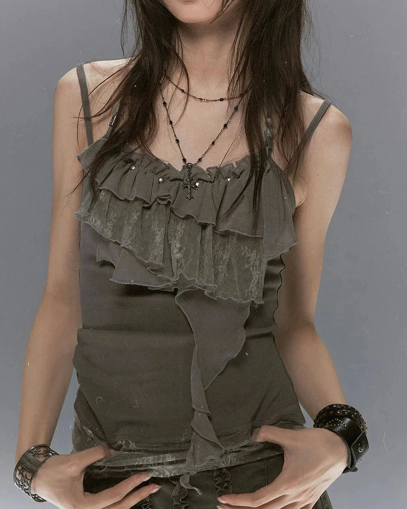 【Cest Nous】Lace beaded camisole