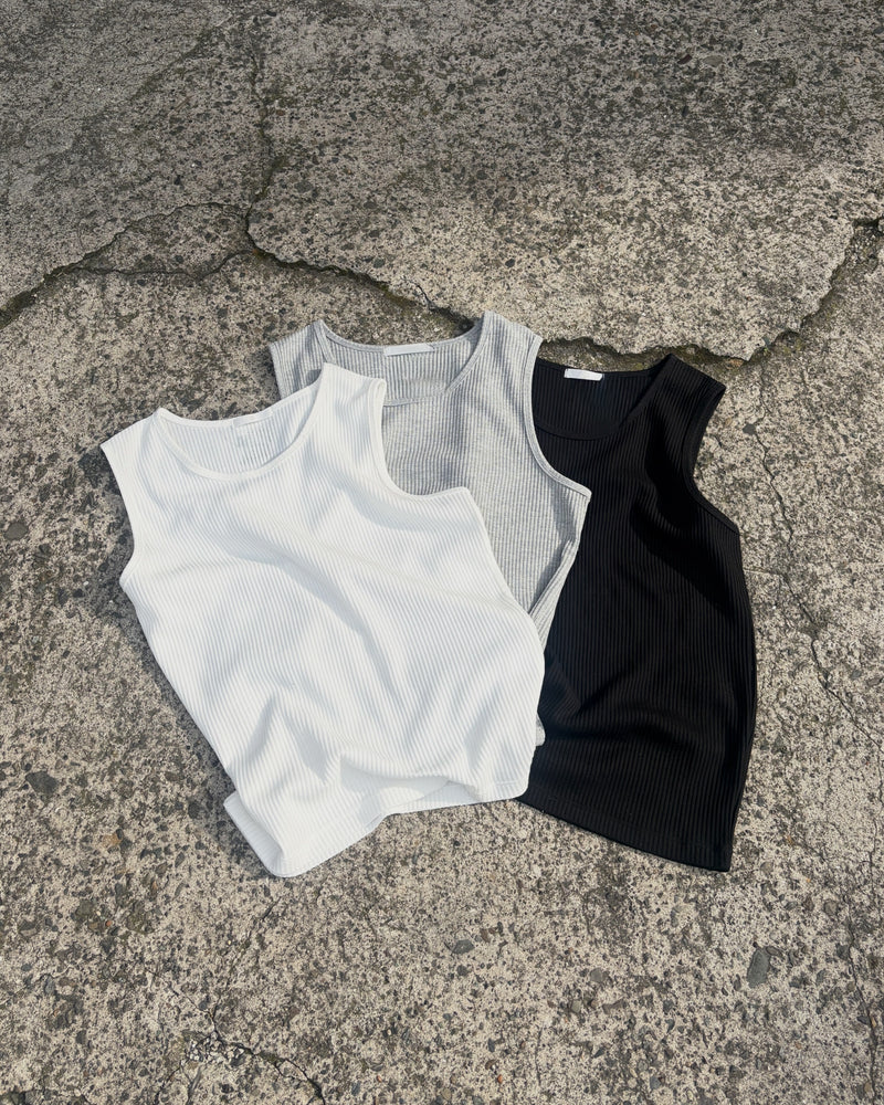 受注制【youll】Waffle tank top (3color)