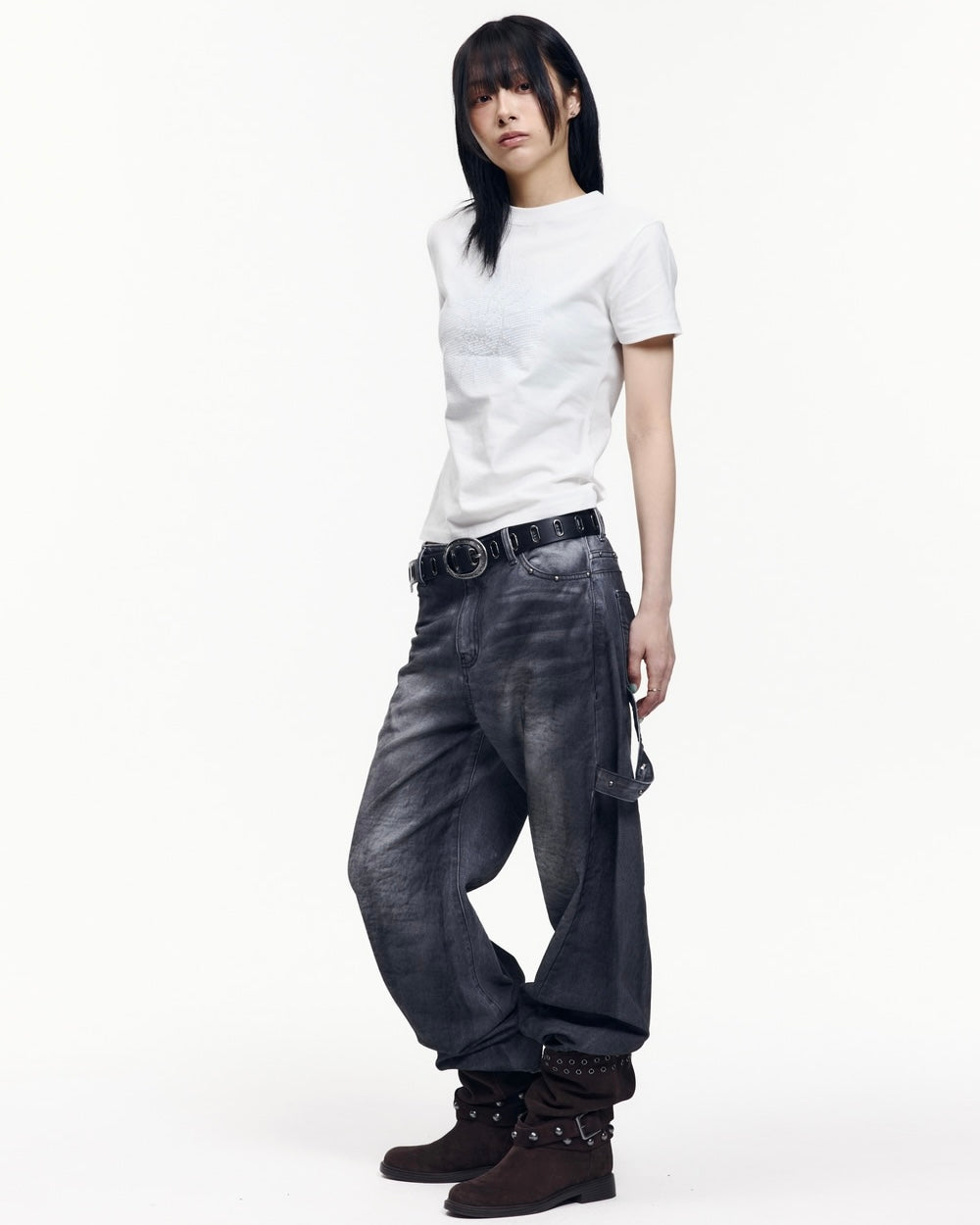 【AAKAM】All Over Eyelet Belt