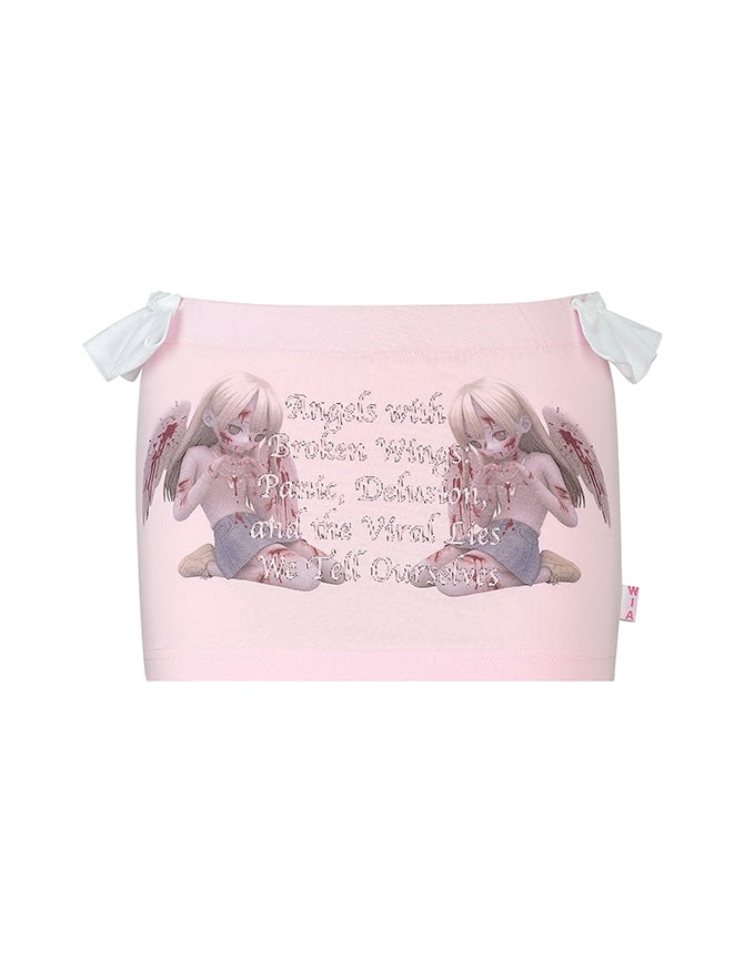 【W.I.A】W X N PINK MINI SKIRT 006