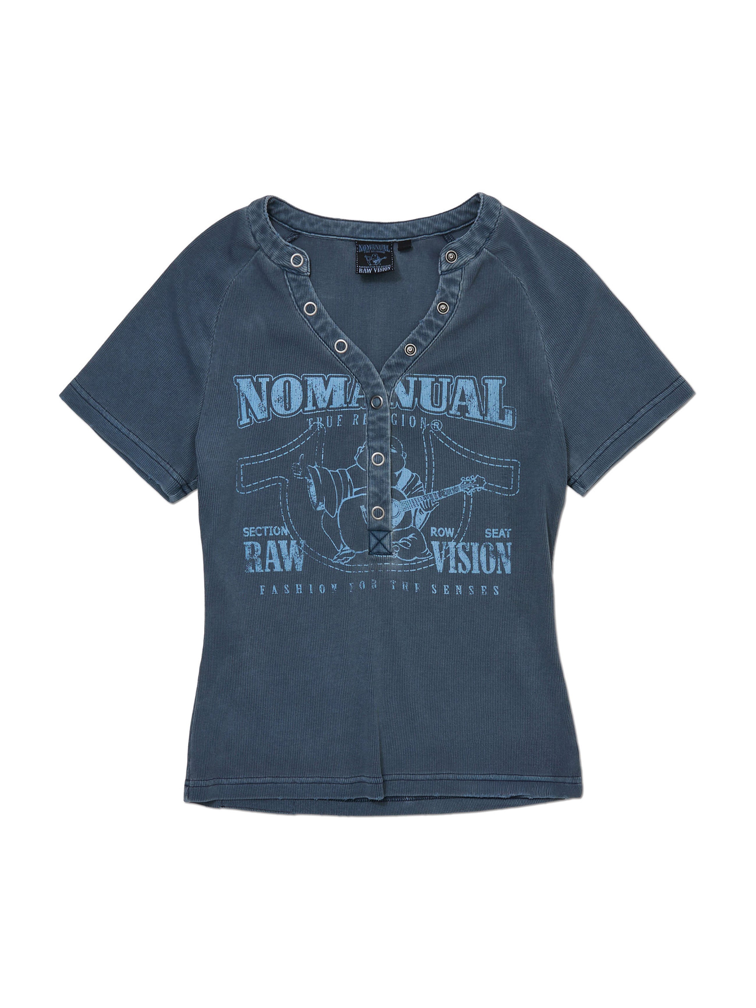 【NOMANUAL×TRUE RELIGION】NO RELIGION HENLEY BABY TEE