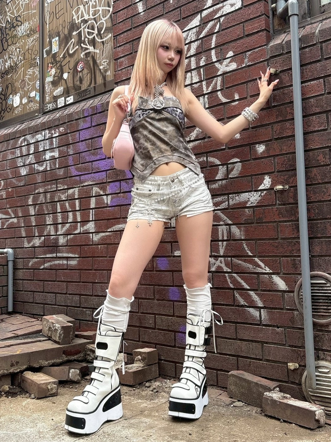 7/11 20:00発売　国際配送【BABY09】Muddy Leopard Camisole (2color)